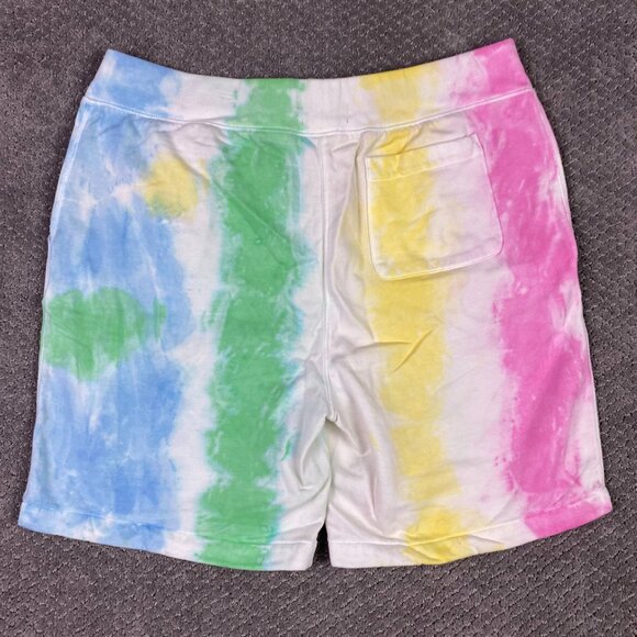 Polo Ralph Lauren Tie Dye Fleece Sweat Shorts Men's XL Pink Yellow Green Gym - Picture 5 of 13